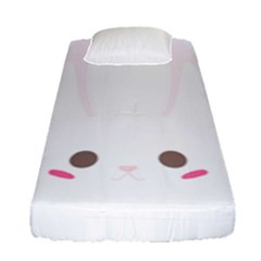 Rabbit Cute Animal White Fitted Sheet (Single Size)