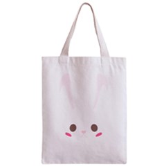 Rabbit Cute Animal White Zipper Classic Tote Bag