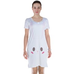 Rabbit Cute Animal White Short Sleeve Nightdress