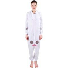 Rabbit Cute Animal White Hooded Jumpsuit (Ladies) 