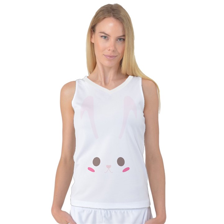 Rabbit Cute Animal White Women s Basketball Tank Top