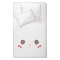 Rabbit Cute Animal White Duvet Cover Double Side (single Size) by Nexatart