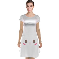 Rabbit Cute Animal White Cap Sleeve Nightdress by Nexatart