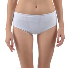 Rabbit Cute Animal White Reversible Mid-Waist Bikini Bottoms