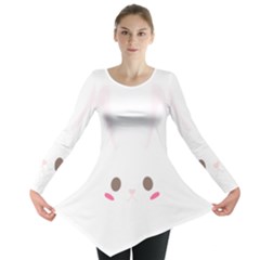 Rabbit Cute Animal White Long Sleeve Tunic 