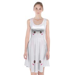 Rabbit Cute Animal White Racerback Midi Dress