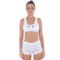 Rabbit Cute Animal White Racerback Boyleg Bikini Set