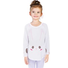 Rabbit Cute Animal White Kids  Long Sleeve Tee