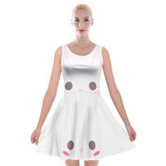 Rabbit Cute Animal White Velvet Skater Dress