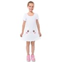 Rabbit Cute Animal White Kids  Short Sleeve Velvet Dress View1