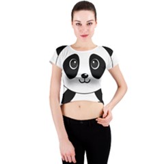 Bear Panda Bear Panda Animals Crew Neck Crop Top by Nexatart