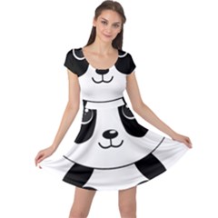 Bear Panda Bear Panda Animals Cap Sleeve Dress by Nexatart