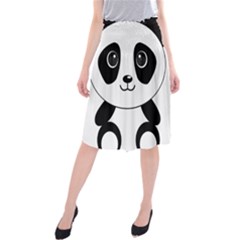 Bear Panda Bear Panda Animals Midi Beach Skirt by Nexatart