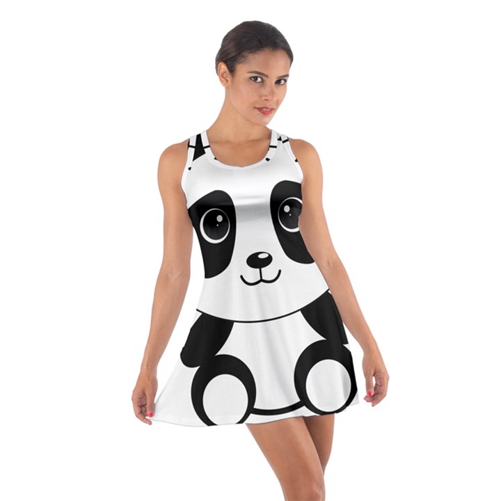 Bear Panda Bear Panda Animals Cotton Racerback Dress