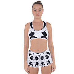 Bear Panda Bear Panda Animals Racerback Boyleg Bikini Set by Nexatart