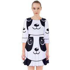 Bear Panda Bear Panda Animals Smock Dress by Nexatart