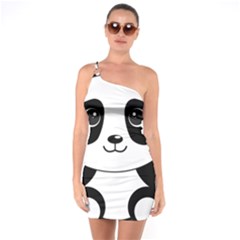 Bear Panda Bear Panda Animals One Soulder Bodycon Dress by Nexatart