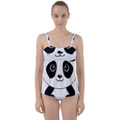 Bear Panda Bear Panda Animals Twist Front Tankini Set by Nexatart