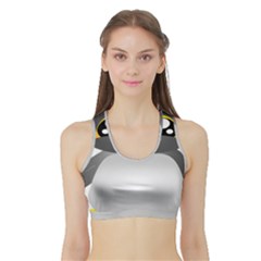 Cute Penguin Animal Sports Bra With Border by Nexatart