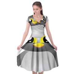 Cute Penguin Animal Cap Sleeve Wrap Front Dress by Nexatart