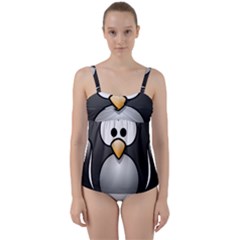 Penguin Birds Aquatic Flightless Twist Front Tankini Set by Nexatart