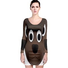 Dog Pup Animal Canine Brown Pet Long Sleeve Bodycon Dress by Nexatart