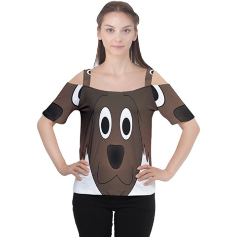 Dog Pup Animal Canine Brown Pet Cutout Shoulder Tee by Nexatart