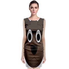 Dog Pup Animal Canine Brown Pet Classic Sleeveless Midi Dress by Nexatart