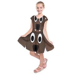 Dog Pup Animal Canine Brown Pet Kids  Short Sleeve Dress by Nexatart