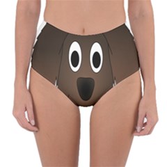 Dog Pup Animal Canine Brown Pet Reversible High-waist Bikini Bottoms by Nexatart