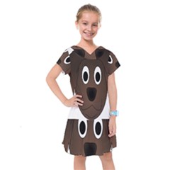 Dog Pup Animal Canine Brown Pet Kids  Drop Waist Dress by Nexatart