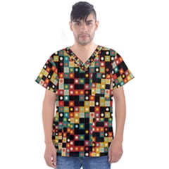 Colors On Black Men s V-neck Scrub Top