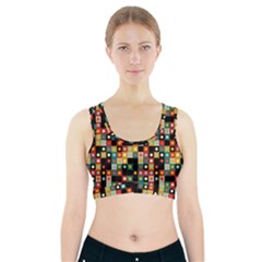 Colors On Black Sports Bra With Pocket by linceazul