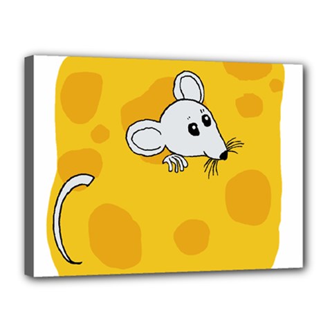 Rat Mouse Cheese Animal Mammal Canvas 16  X 12  by Nexatart