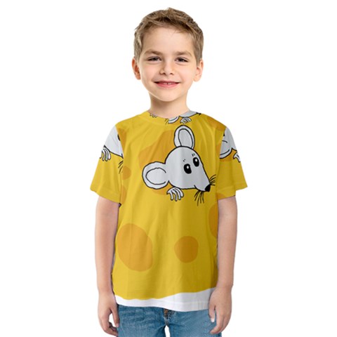 Rat Mouse Cheese Animal Mammal Kids  Sport Mesh Tee by Nexatart