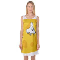 Rat Mouse Cheese Animal Mammal Sleeveless Satin Nightdress by Nexatart