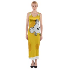 Rat Mouse Cheese Animal Mammal Fitted Maxi Dress by Nexatart