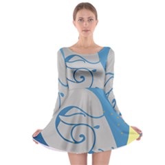 Ram Zodiac Sign Zodiac Moon Star Long Sleeve Skater Dress by Nexatart