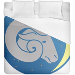 Ram Zodiac Sign Zodiac Moon Star Duvet Cover (king Size) by Nexatart