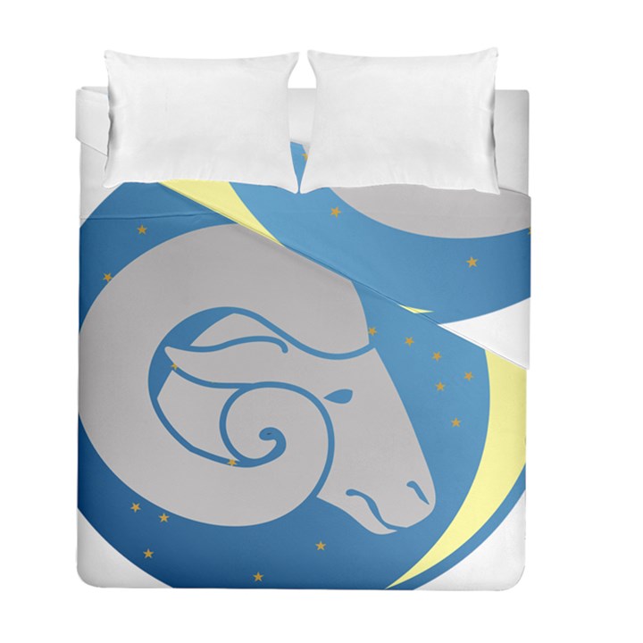 Ram Zodiac Sign Zodiac Moon Star Duvet Cover Double Side (Full/ Double Size)