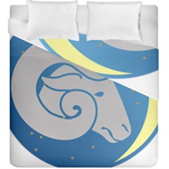 Ram Zodiac Sign Zodiac Moon Star Duvet Cover Double Side (king Size) by Nexatart