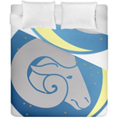 Ram Zodiac Sign Zodiac Moon Star Duvet Cover Double Side (california King Size) by Nexatart