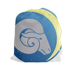 Ram Zodiac Sign Zodiac Moon Star Drawstring Pouches (xxl) by Nexatart