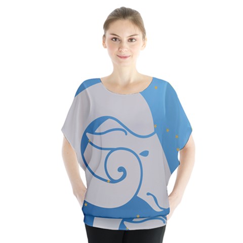 Ram Zodiac Sign Zodiac Moon Star Blouse by Nexatart