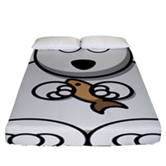 Bear Polar Bear Arctic Fish Mammal Fitted Sheet (california King Size) by Nexatart