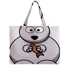 Bear Polar Bear Arctic Fish Mammal Zipper Mini Tote Bag by Nexatart