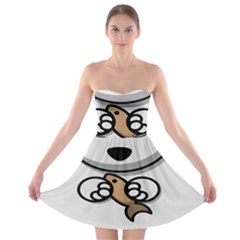 Bear Polar Bear Arctic Fish Mammal Strapless Bra Top Dress by Nexatart