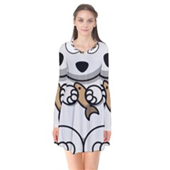 Bear Polar Bear Arctic Fish Mammal Flare Dress by Nexatart