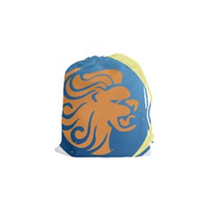 Lion Zodiac Sign Zodiac Moon Star Drawstring Pouches (small)  by Nexatart