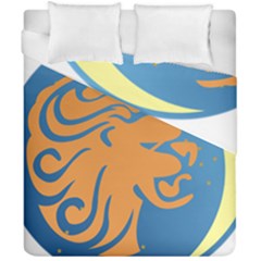 Lion Zodiac Sign Zodiac Moon Star Duvet Cover Double Side (california King Size) by Nexatart